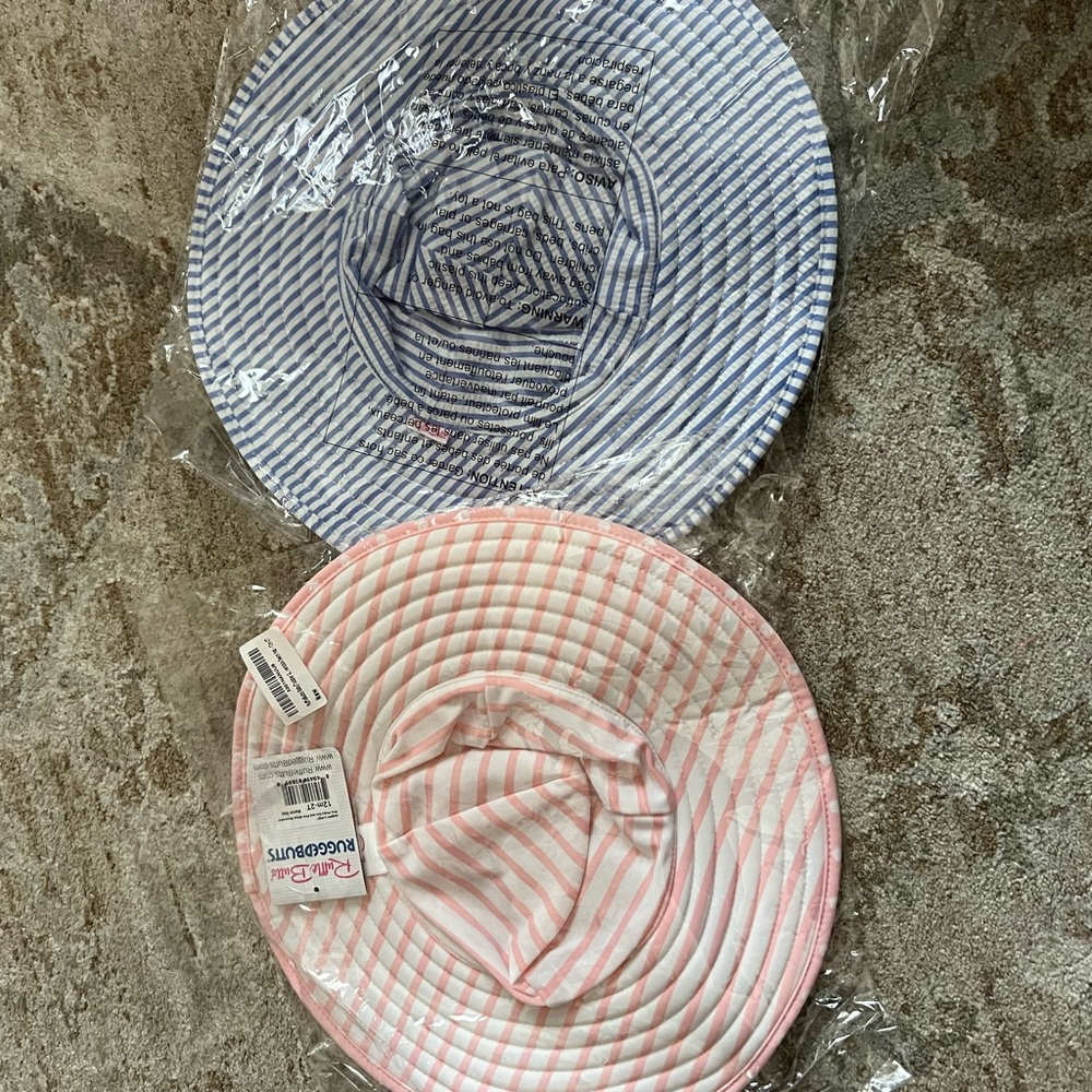 Rufflebutts NWT lot of 2 sunhats 12m-2t one is reversible 🩷🩷☀️☀️
